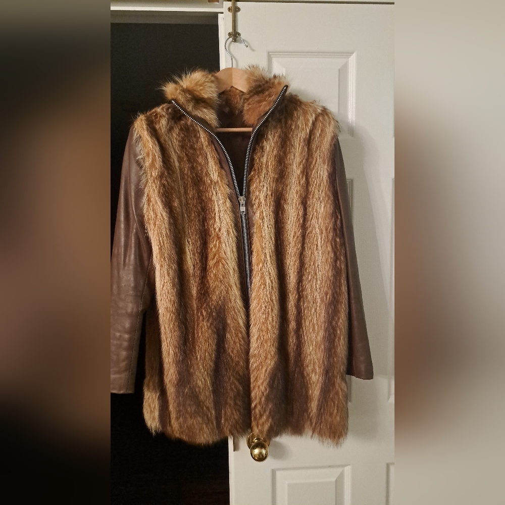 Genuine Leather & Fur Jacket. Custom-made in Canada.